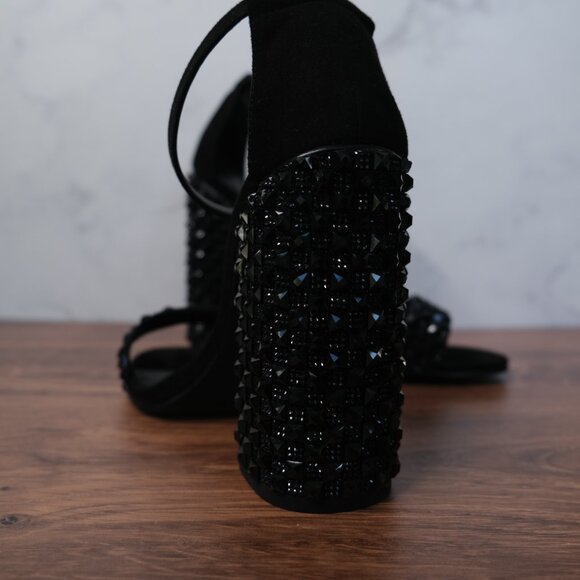 ZARA Woman Black Embellished Block Heels – Size 38 (US 7.5) - Picture 5 of 6